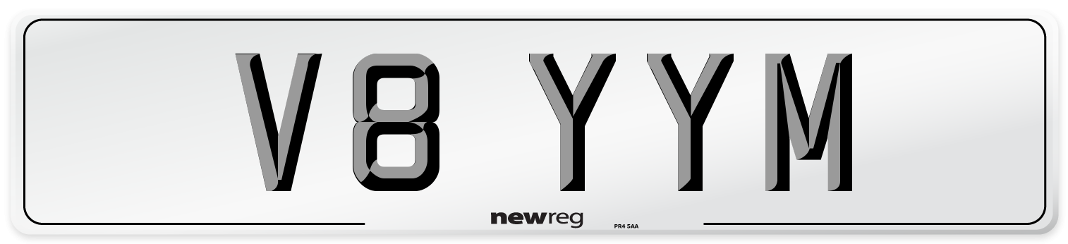 V8 YYM Number Plate from New Reg
